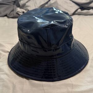 Shiny Navy Blue Bucket Hat